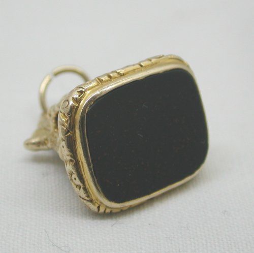 Magnificent Large Edwardian Solid 9ct Gold & Bloodstone Fob  