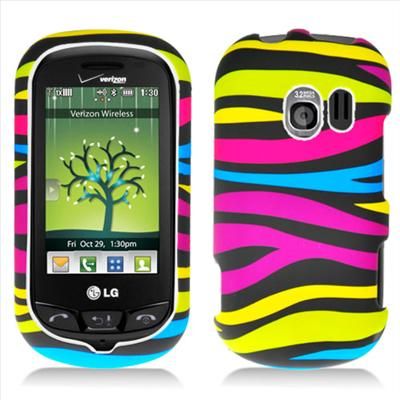 Rainbow Zebra Hard Case Snap On Cover for Verizon LG Extravert VN271 