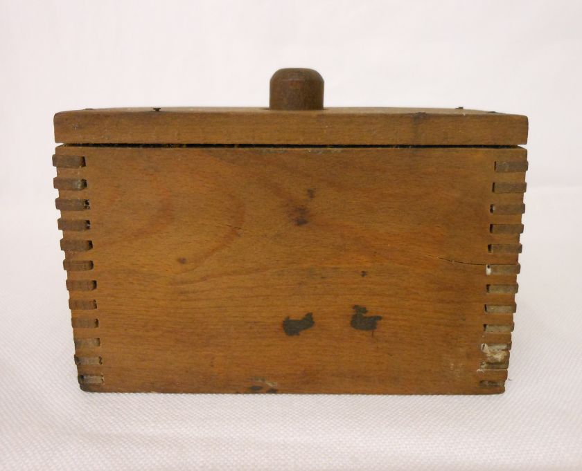 Primitive Wooden Butter Stamp Press Mold Dovetail  