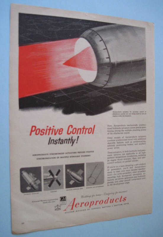 Vintage illustration of Jet Engine Afterburner Nozzle AEROPRODUCTS 