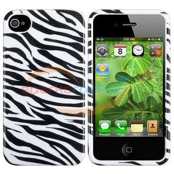 Animal Zebra Print Hard Case Skin Cover+AU Wall Home Charger For 