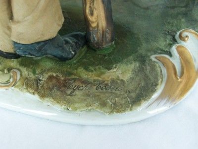 LARGE CAPODIMONTE GROUP THE CARD PLAYERS SIGNED TOSCA  