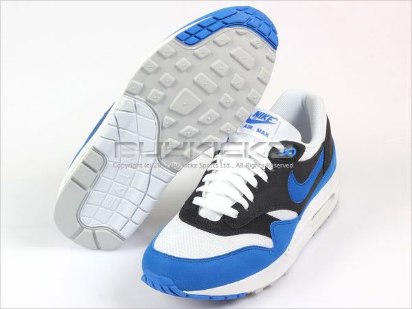 Nike Air Max 1 White/Signal Blue Anthracite Platinum Running 2012 