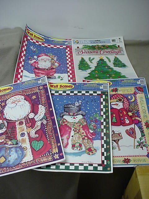 NEW CHRISTMAS WINDOW CLINGS STICKERS DECALS WALL SCENES SANTA SNOWMAN 