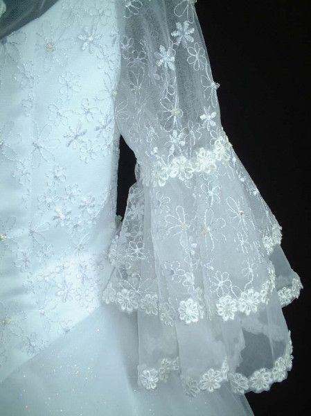 New Tulle Long Sleeves Wedding Gown Dress sz 20 Whites  