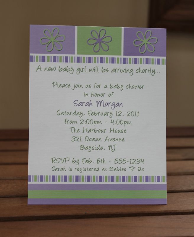 50 Lavender Baby Girl Shower Invitations Personalized  