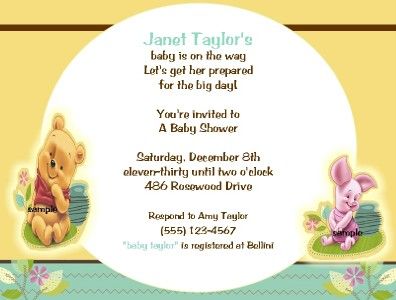 10 WINNIE THE POOH BABY INVITATIONS OR THANK YOU CARDS  