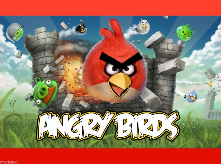 Angry Birds edible cake image   1/4 sheet  