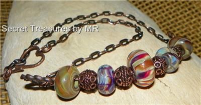 Boro Bundle Gypsy Style Vintage Copper Necklace   Free Matching 