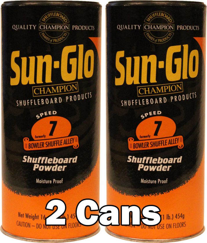 Sun Glo #7 Bowler Shuffleboa​rd Table Powder Wax 2 Cans  