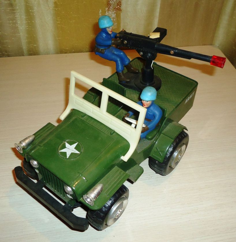   Vintage 70s LYRA TOY, Military Army Jeep Car  Battery Operated  