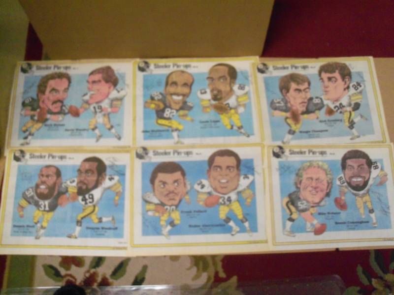 Pgh Steelers Pgh Press 1985 Pin ups Caricature Set ( 2)  