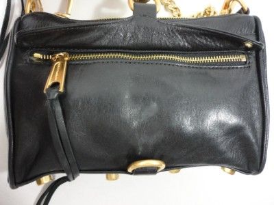 NEW Rebecca Minkoff MAC Bombe Bag BLACK Leather Crossbody Shoulder Bag 