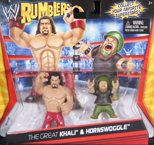 THE GREAT KHALI & HORNSWOGGLE   WWE RUMBLERS TOY WRESTLING ACTION 