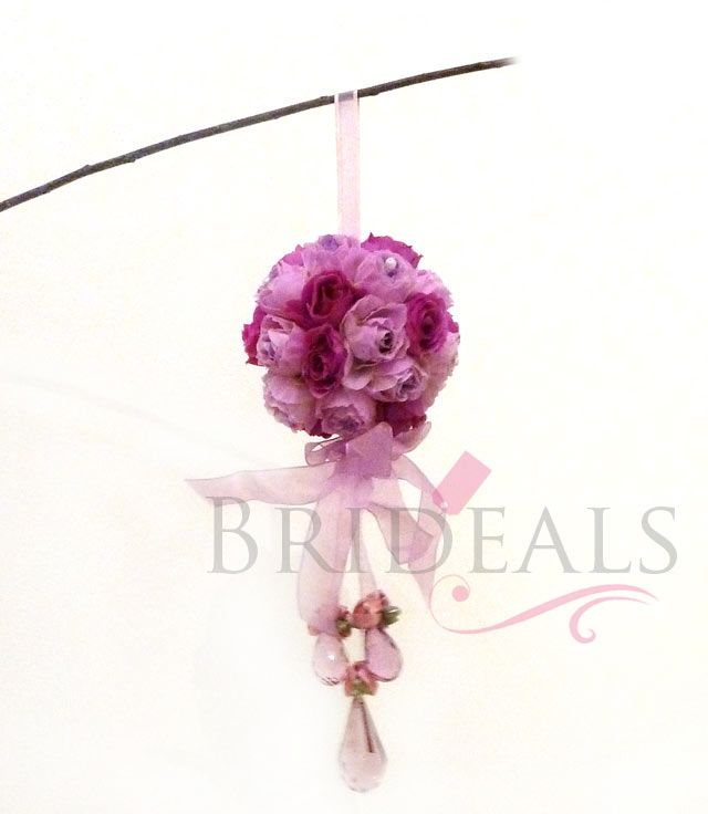 5x Silk Rose Wedding Flower Kissing Ball Arch Decoration Lavender w 